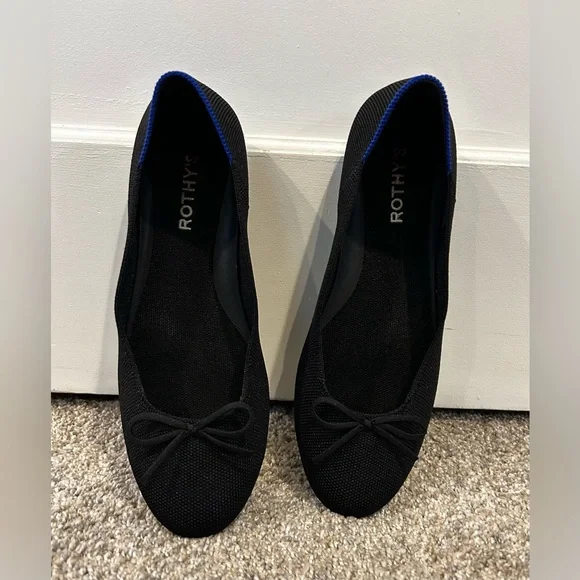 🖤EUC Rothy’s Black Women's Ballet Flats in Size 9 - Picture 3 of 11